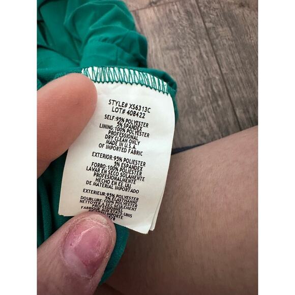 Vintage Cache Women's Green Blouson Gold Chain Halter Neck Mini Dress Size 10 - Picture 5 of 16